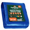 Tarpco Safety 16 ft L x 0.5 mm H x 12 ft W Heavy Duty 7 Mil Tarp, Blue, Polyethylene TS-205-12X16